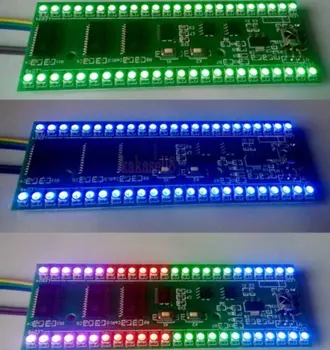 RGB MCU Ajustable Patrón de Visualización de 24 LED VU Indicador de Nivel Medidor de Doble Canal