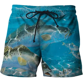 El verano de 2018, de los hombres pantalones cortos de playa, peces peces tiburón impresos en 3d para hombres y mujeres pantalones cortos de playa de tamaño s-6xl