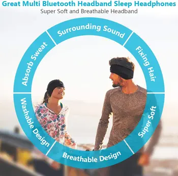 Bluetooth Inalámbrico De Auriculares Estéreo De Ejecución De Los Auriculares Sueño Auriculares Deportivos Para Dormir Diadema De Música De La Máscara De Ojo