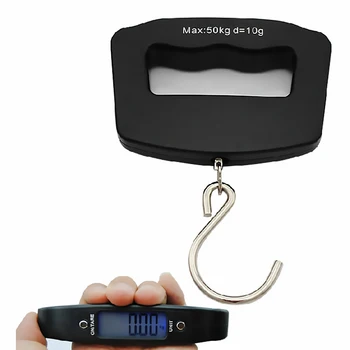 Mini portátil Digital de Mano de 50Kg / 10g de Pescado Gancho de Colgar Electrónicos de la Escala de Ponderación de Equipaje Escala de la Pantalla LED de напольные весы
