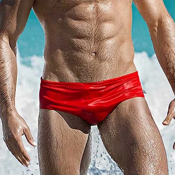 Hombre de natación Sexy traje de baño de Moda de primavera caliente traje de baño de las olas en la Playa con un traje de baño Transparente gay de la ropa interior