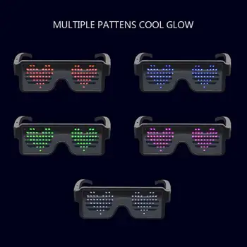 8 Modos de Rápido Flash LED de la Parte Gafas de carga USB Gafas Luminosas de la Fiesta de Navidad Suministros Concierto de luz Juguetes