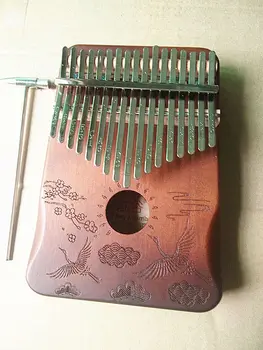 17 Teclas de Kalimba Pulgar de Piano de Alta Calidad de Madera de Caoba, Cuerpo de Instrumentos Musicales Con el Aprendizaje Libro Melodía de Martillo para principiantes