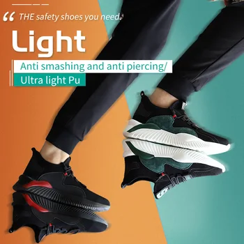 LEOSOXS Nuevos hombres de punta de Acero de Trabajo Calzado de Seguridad Indestructible Anti-aplastamiento Ligero Transpirable Zapatillas de deporte de envío Gratis