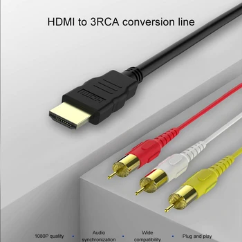 HDMI A 3 RCA Cable de 5 Pies 1080P Audio Cable de Vídeo de Captura de Vídeo Conector de Sintonizador de TV USB 2.0 Para PC/ordenador Portátil HD Android