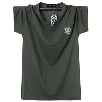 El verano de los Hombres T-shirt de Cuello de Tripulación Camiseta de Algodón de los Hombres Grandes Tops Camiseta Transpirable Slim Fit T Shirt Homme Cómodos de gran tamaño 5XL 6XL