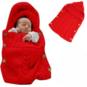Recién Nacido Bebé Tejida Crochet, Sacos De Dormir De Bebé Cochecito Envolver Envoltura Niño De Pañales Manta Bolsas De Dormir
