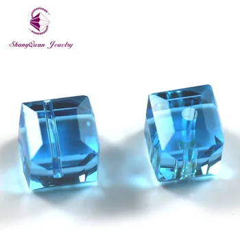 AAA Cristal de la Plaza de Bolas Para la Fabricación de Joyas de Cristal Decorativo de BRICOLAJE Perlas de Material de Cristal Cubo de Bolas 8x8mm