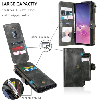 Retro Flip de Cuero Bolsa Caso para Samsung Galaxy S10 S10E S20 Ultra S9 S8 Nota 10 Nota 9 8 Magnético de la Cartera Cubierta de la Tarjeta de Coque
