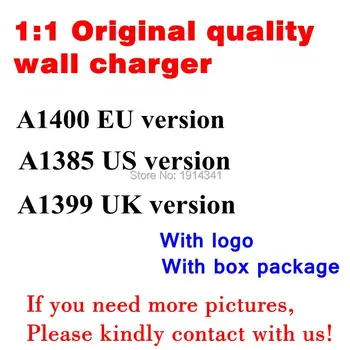 100pcs/Lot DHL AAAA Calidad A1400 de la UE reino unido Enchufe de Alimentación de CA USB Adaptador de Cargador de Pared Para iphone 5 6 6s 7 8 PLUS Con embalaje