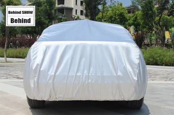 Coche a prueba de viento de la cubierta UV impermeable de la cubierta de toldos de tela cubierta del coche de plata cubierta del coche