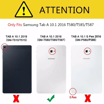 La Historieta de la moda Caso Para Samsung Galaxy Tab Un a6 10.1 2016 T580 T585 SM-T585 Caso de la Cubierta de la Tableta Smart Stand de TPU+de la PU de Cuero de Shell