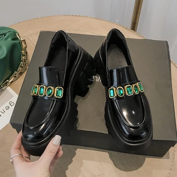 Donna-en la Nueva Moda de diamante de imitación Zapatos de las Mujeres Pisos 2021 Casual de Primavera de la Mujer de los Zapatos de la prenda Impermeable de la Plataforma Plana Mocasines