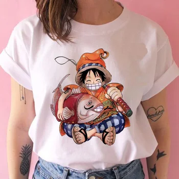Un pedazo de camiseta de las mujeres harajuku Anime de los 80 dibujos animados kawaii camiseta ulzzang de verano de manga corta mujer t-shirt top camiseta nueva