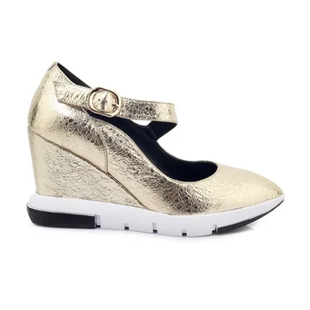 ZVQ Mujer Zapatos de 2019 Primavera Nueva Moda de la Punta del Dedo del pie de Cuero Genuino de la Mujer de Bombas Fuera de Tacones Altos Plataforma con Hebilla de Zapatos de las Señoras