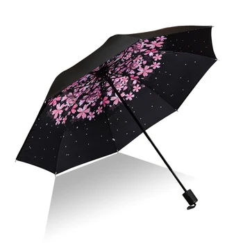 Sombrilla Paraguas de las Mujeres de las Niñas Sol Paraguas de la Lluvia de Protección UV a prueba de viento Plegable Compacto de Viaje Plegable Paraguas