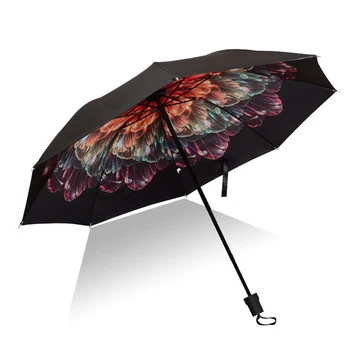 Sombrilla Paraguas de las Mujeres de las Niñas Sol Paraguas de la Lluvia de Protección UV a prueba de viento Plegable Compacto de Viaje Plegable Paraguas