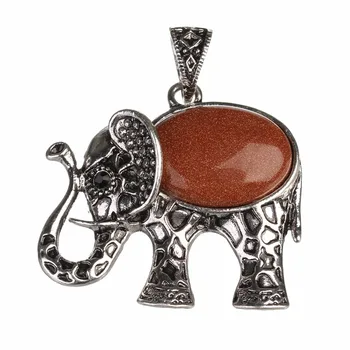 Vintage Natural de la Madre de Concha de Perla Colgante de Plata envejecida de Color Animal Elefante Collar de los Colgantes de los Encantos Boho Joyería India