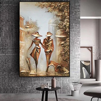 Maravilloso el amor romántico de pareja hogar interesante el arte de la lona de arte de la pared de la imagen sala de estar decoración de pintura en tela