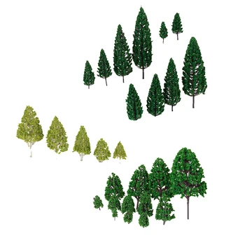 3-16cm Modelo de Árbol de Plantas Forestales Accesorios para la elaboración de HO O Escala de Tren de Ferrocarril Paisaje Diorama o Diseño, Pack de 27 de