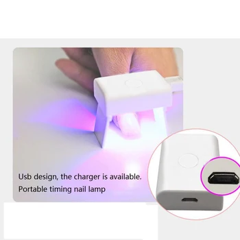 Mini Clavo de la Lámpara USB Portátil de Temporización de Uñas de Gel Curado de Luz de la Lámpara del Arte del Clavo de la Máquina Profesional de la Manicura de la Lámpara Para el Dedo & Uñas de los pies