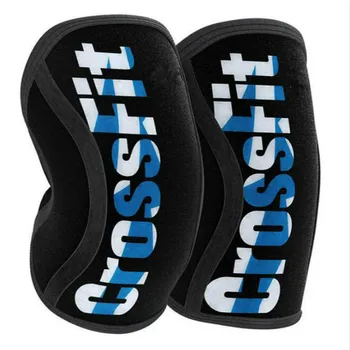 7 mm de levantamiento de Pesas de CrossFit, Levantamiento de pesas(2 piezas) hombre Fuerte de la rodilla manga de compresión