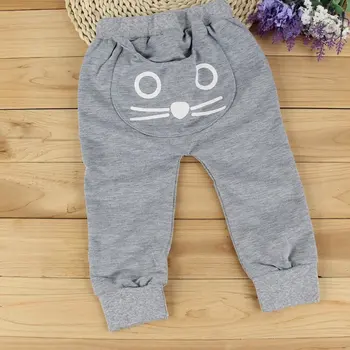 La primavera Pantalones de Bebé Niños Niñas de Algodón de dibujos animados de Gato Harén Pantalones Niños Pantalones de Traje Para 3M-3T bebé ping