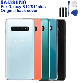 Para Samsung Galaxy S10 SM-G9730 S10 Plus SM-G9750 S10+ S10E Tapa Trasera de Batería de la Puerta de la Vivienda de Reparación de Piezas de Cristal de la Cámara del Marco de la Lente