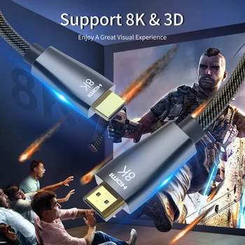 Monitor de HDMI Cable de 8K super Velocidad de cable de vídeo 8K @60HZ 4K @120HZ 3D UHD HDR 48Gbps para Xiaomi TV Box PS5 HDTV Proyector HDMI 2.1