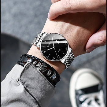 BELUSHI Moda de Lujo de los Hombres Reloj de Acero Inoxidable de la prenda Impermeable de la Fecha de Cuarzo reloj de Pulsera de Negocio Superior Mens Relojes Relogio Masculino