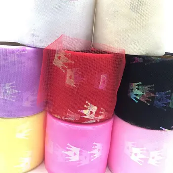 6cm 25Yards Ilusorio Color de Tul de Malla Rollo de Bicarbonato de Topper de la Torta Tutu Pom Arco Suave Squine de Organza de BRICOLAJE de la Boda Decoración de Cumpleaños