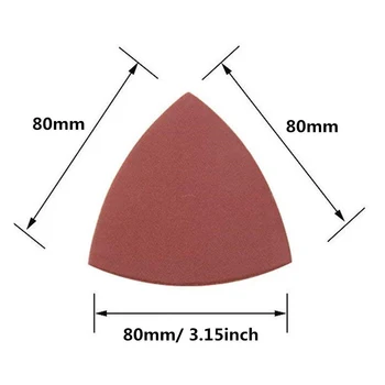 HLZS-60pcs Triangular de Gancho y Bucle Triángulo de papel de Lija, Ajuste 3-1/8 Pulgadas Oscilante Multi Herramienta patín de Lijado, Surtidos 40 60 80 1