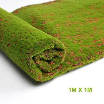 1 pc de Césped Artificial Tapete de Césped de Simulación de la Planta de Musgo Falso 100*100cm Para el Patio Arte de la Pared Verde Jardín de la Fiesta de la Boda Decoración del Hogar