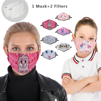Paquete familiar Reutilizables de la Boca de la Máscara Lavable Máscara facial Con Máscara de Filtro Ajustable Correas de los Niños Lindos de la Boca-controlar la propagación de la Gripe Máscara