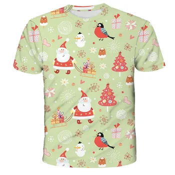 Los niños de Santa Claus regalo de la Camiseta de Niños Niñas Niños de dibujos animados de Tops de Navidad Ropa 2020 Verano caliente de la venta de Niños Mangas Cortas