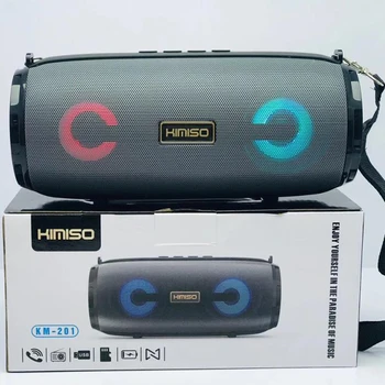Kisiso KM-201 portátil altavoz Bluetooth, luz de noche LED altavoces TF/FM/AUX estéreo altavoz portátil de memoria USB