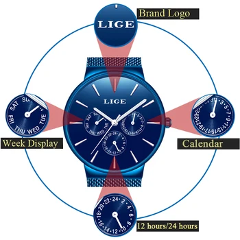 Relogio Masculino 2019 LIGE Moda Casual parte Superior de la Marca de Lujo de los Hombres Relojes Impermeable Ultra Delgado Reloj de Pulsera Masculino Fecha Reloj de Cuarzo