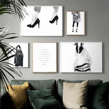 Lona de las Fotos de la Pared de Arte HD Imprime la Decoración del Hogar de la Moda de Señora de la Pintura Abstracta Nórdicos Cartel Creativo Modular Para la Sala de estar