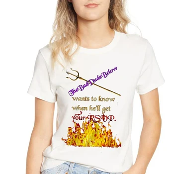 Programa de Tv Top Teest Diablo Lucifer Morningstar Camiseta de las Mujeres de dibujos animados Divertidos de Impresión T-shir Harajuku Punk Vintage Camiseta Top Mujer