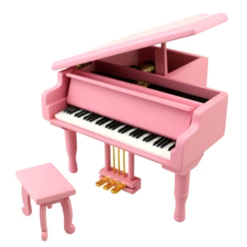 Sinzyo de Madera, Gran Fantasma de Piano en Forma de Caja de Música de Pequeño Taburete Creativo cumpleaños Regalo Para la Navidad/el día de san Valentín