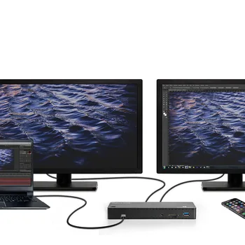 Wavlink Thunderbolt 3 de la Estación de Acoplamiento 4K@60Hz DisplayPort USB 3.0 85W de carga Gigabit Ethernet para MacBook pro Intel Certificado