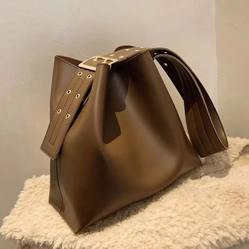 Vintage Tote bolsa de Balde 2021 de Moda de Alta calidad de Cuero de la PU de las Mujeres del Diseñador de Bolsos de Alta capacidad Casual bolsa de Hombro