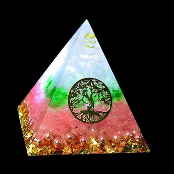 Orgonite Pirámide Natural Aura De Cristal Traer La Suerte De Matrimonio De Protección Radiológica De La Resina De Arte Decorativo Joyería De Regalo