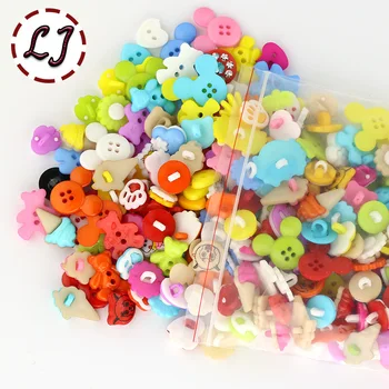 300pcs/lot 50-60 Patrón mixto niños botón de plástico para coser botones ropa accesorios manualidades infantiles de dibujos animados botón