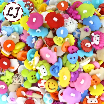 300pcs/lot 50-60 Patrón mixto niños botón de plástico para coser botones ropa accesorios manualidades infantiles de dibujos animados botón