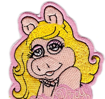 10 piezas de Moda Nuevo Diseño de La Miss Piggy de los Muppets de dibujos animados Bordado Niñas de Hierro En Apliques el Parche BORDADO