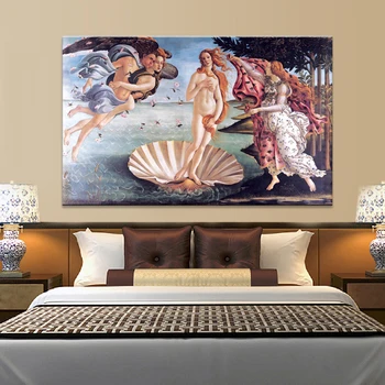 La famosa Pintura de Botticelli el Nacimiento de Venus Clásico Póster Impresión en Lienzo de Arte de la Pared de la Pintura para la Sala de estar Decoración para el Hogar