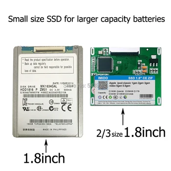 Nuevo SSD de 32GB 64GB 128GB 256GB 512 GB, 1 tb Para el Ipod classic 7Gen Ipod video 5 de Reemplazar MK3008GAH MK8010GAH MK1634GAL Ipod herramienta de disco duro