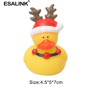 ESALINK 10Pcs Bebé Juguetes de Navidad Pequeño Pato Amarillo de Baño Pato de Juguete Flotante Pato de Goma de Juguetes Para Niñas