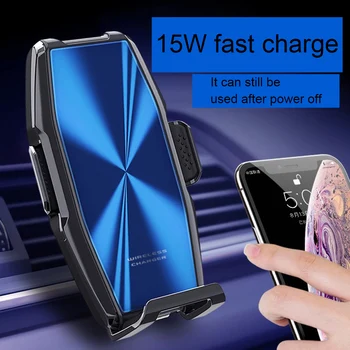 Teléfono para coche titular de 15w qi cargador inalámbrico para el iPhone X Samsung S10 S9 S8 titular del teléfono del coche del teléfono del cargador de la corriente de aire de ventilación